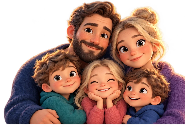 Illustrert VårFlokk-familie